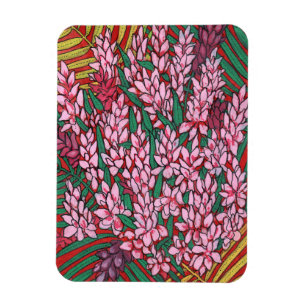 Imán Pink Cone Ginger Alpinia Flores tropicales Floral