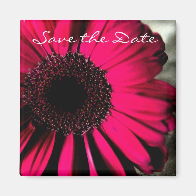 Imán Pink Daisy Save the Date Magnet (Frente)