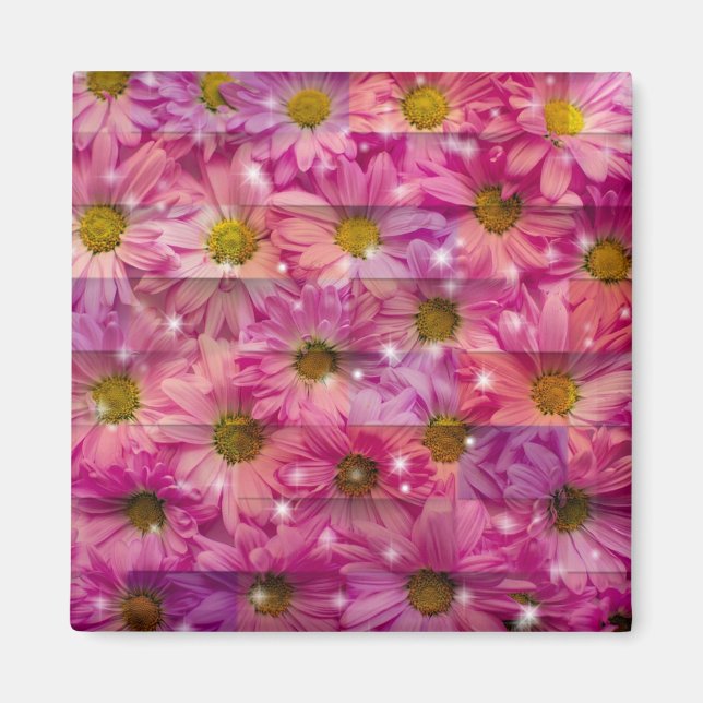 Imán Pink Daisy Weave (Frente)