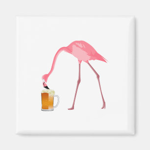 Imán Pink Flamingo Beer Lover