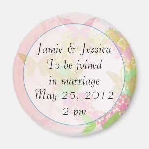 Imán Pink Floral Save the Date