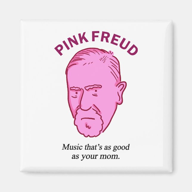 Imán Pink Freud Funny Music Psychology Pun Magnet (Frente)