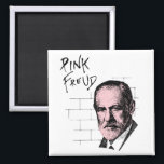 Imán Pink Freud Sigmund Freud<br><div class="desc">Gran regalo o camiseta para amantes de la música vintage,  o fans de la psiquiatría y el psicoanálisis.</div>