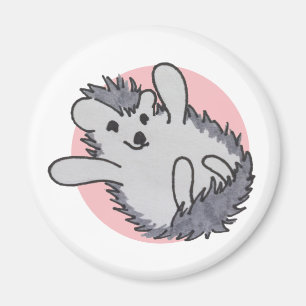 Imán Pink Happy Cute Hedgehog