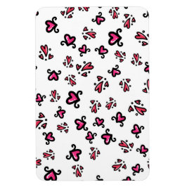 Imán Pink Hearts Pattern – Cute Doodle Design