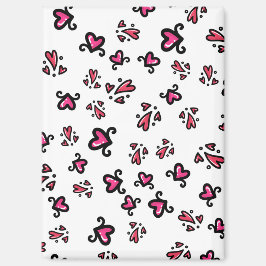 Imán Pink Hearts Pattern – Cute Doodle Design