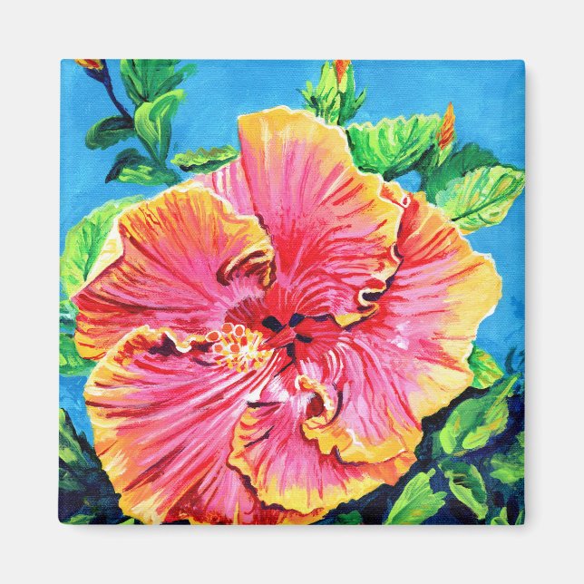 Imán Pink Hibiscus Magnet (Frente)