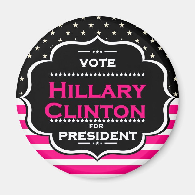 Imán pink hillary clinton (Frente)