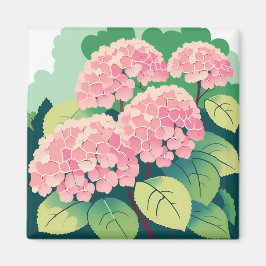 Imán Pink Hydrangea Bush