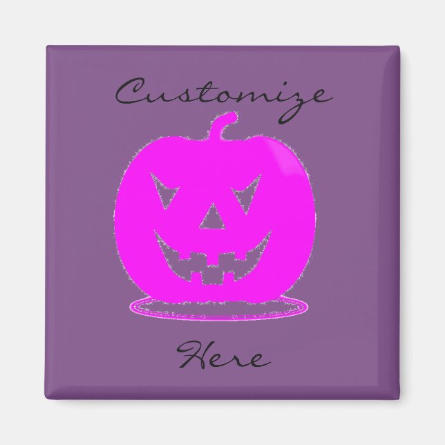 Imán Pink Jack o'lantern Halloween Thunder_Cove (Frente)