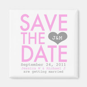 Imán Pink Modern Save the Date