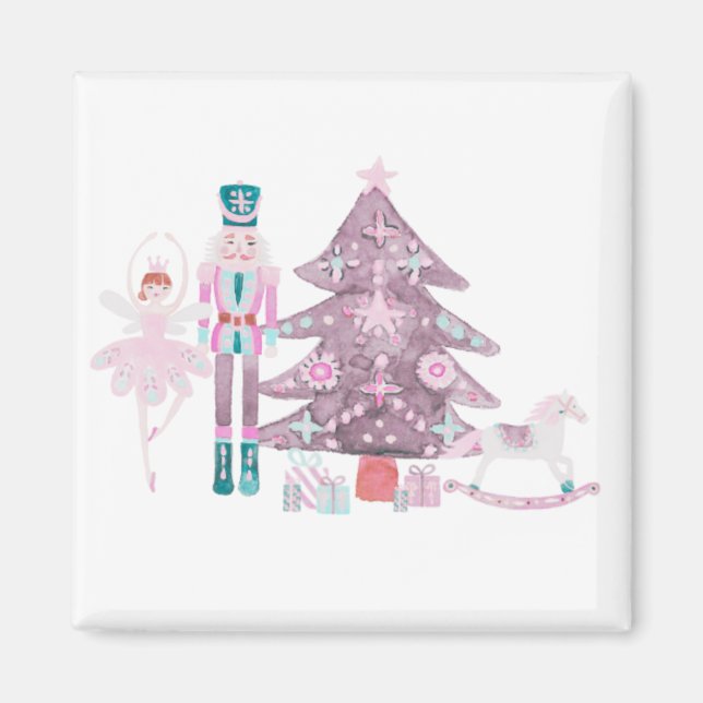 Imán Pink Nutcracker Christmas Holiday Classic (Frente)