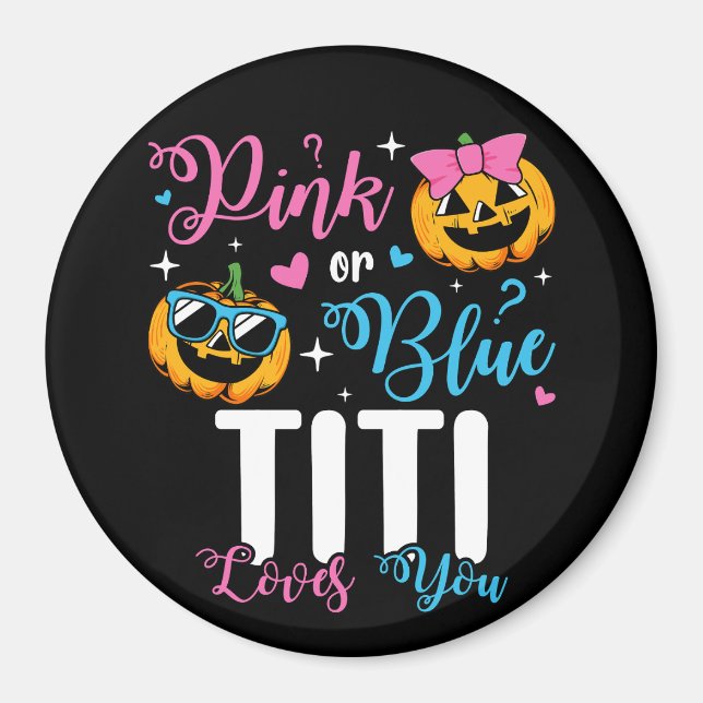 Imán Pink or Blue Titi Te Ama Círculo De Bebé De Calaba (Frente)