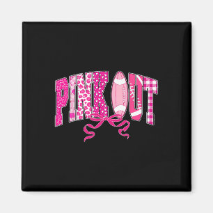 Imán Pink Out Footll Bow Preppy Sensibilización sobre e