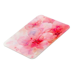 Imán Pink Petal Elegance Watercolor