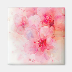 Imán Pink Petal Elegance Watercolor