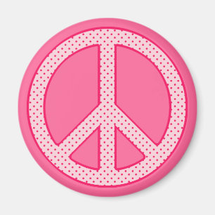 Imán Pink Polka Dot Peace