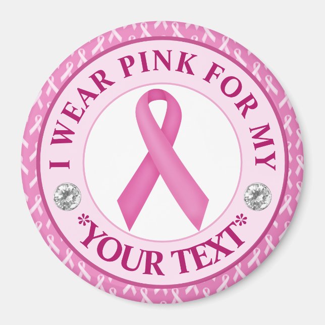 Imán Pink Ribbon Breast Cancer Awareness Design (Frente)