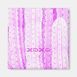 Imán Pink Saguaro Cactus Fun de arte fotográfico