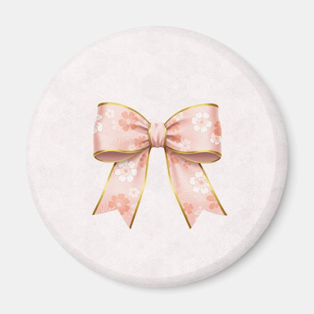Imán Pink Sakura Ribbon – Japanese-Inspired (Frente)