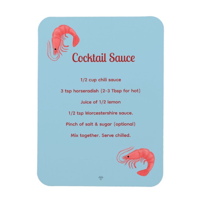 Imán Pink Shrimp Cocktail Sauce Recipe Flexible Magnet (Vertical)