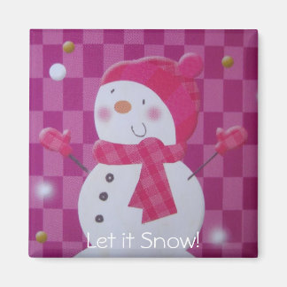 Imán Pink Snowman