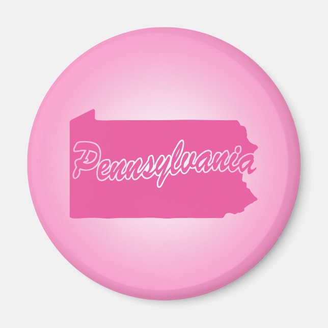 Imán Pink State Pennsylvania Magnet (Frente)