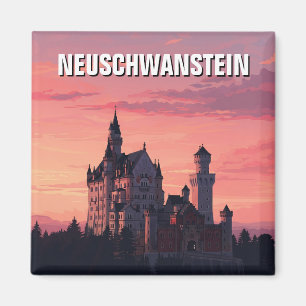Imán Pink Sunset Neuschwanstein Castle Alemania Travel
