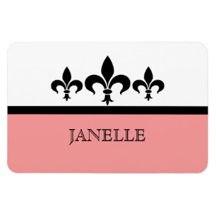 Imán Pink Swanky Fleur De Lis Flexi Magnet