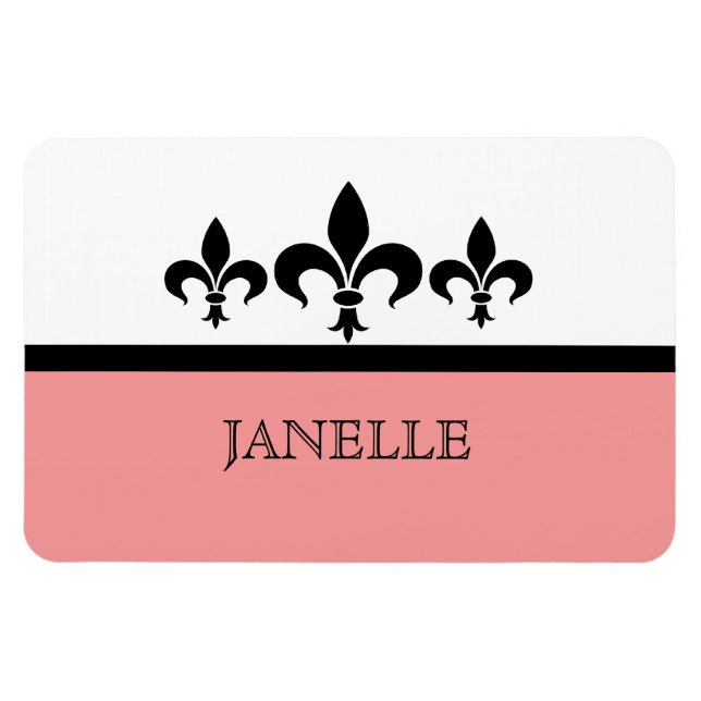 Imán Pink Swanky Fleur De Lis Flexi Magnet (Horizontal)