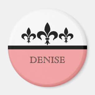 Imán Pink Swanky Fleur De Lis Magnet