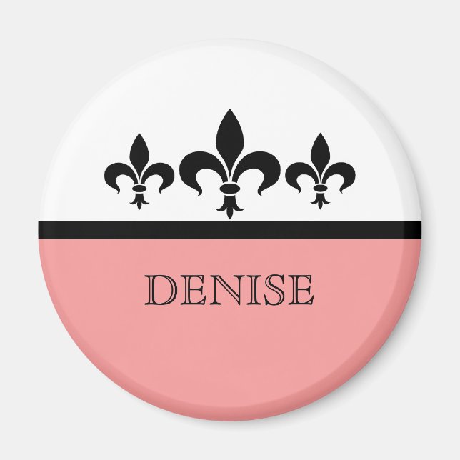 Imán Pink Swanky Fleur De Lis Magnet (Frente)