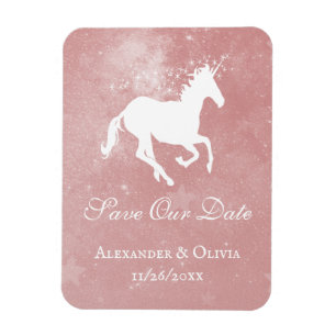 Imán Pink Unicorn Save The Date Magnet