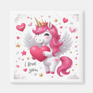 Imán Pink Unicorn Te Amo