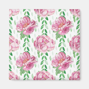 Imán Pink Watercolor Peonies