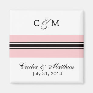Imán Pink y Black Save the Date Magnet