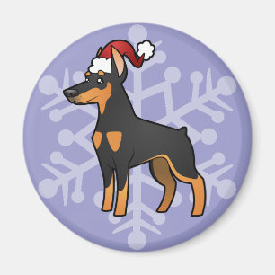 Imán Pinscher del Doberman del navidad (oídos