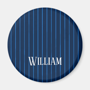 Imán Pinstripes azul marino personalizadas