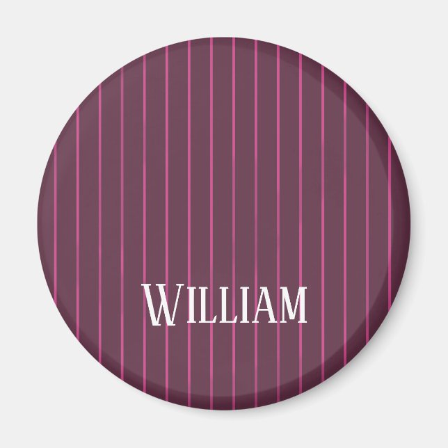 Imán Pinstripes burdeos personalizadas (Frente)