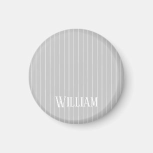 Imán Pinstripes gris claro personalizado
