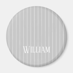 Imán Pinstripes gris claro personalizado