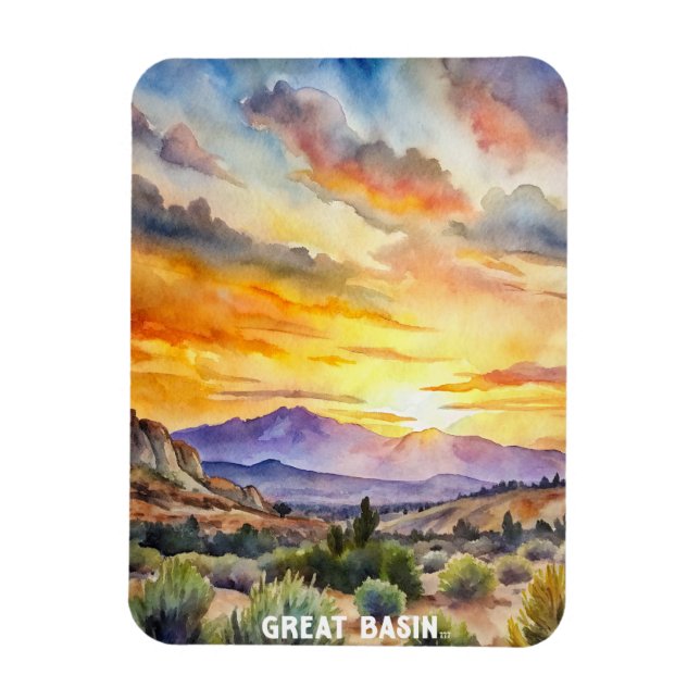 Imán Pintado de acuarela del Parque Nacional de la Gran (Vertical)