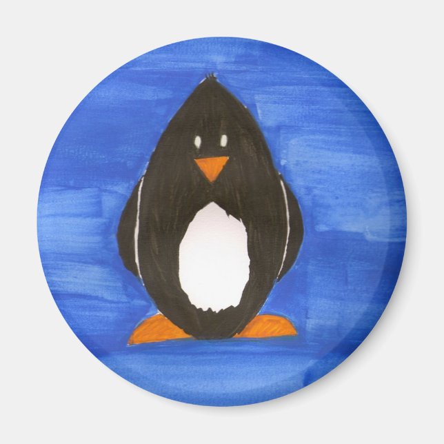 Imán pintado de pingüino (Frente)