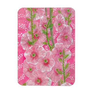 Imán Pintado Floral de flores de malva aguda