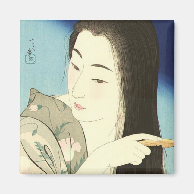 Imán Pintando su pelo (bella mujer asiática) (Kotondo) (Frente)