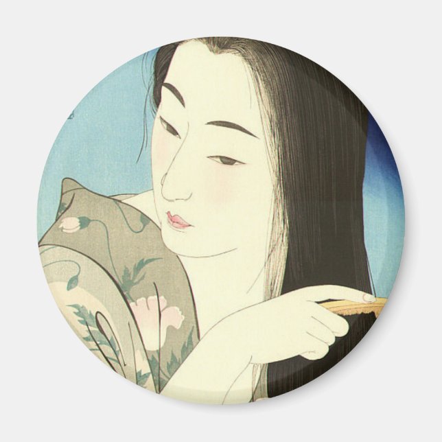 Imán Pintando su pelo (bella mujer asiática) (Kotondo) (Frente)