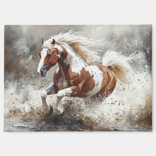 Imán Pintar caballo corriendo a través del agua