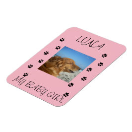 Imán Pintas de pintura con foto y nombre de Mascota