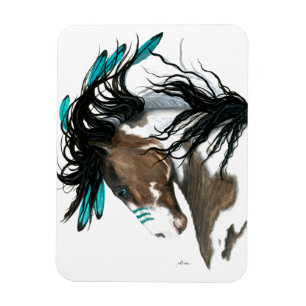 Imán Pinto de plumas de caballo por Bihrle