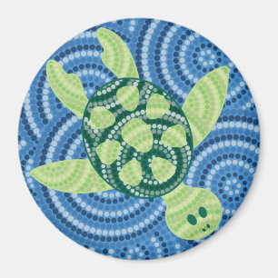 Imán Pintura aborigen del punto de la tortuga